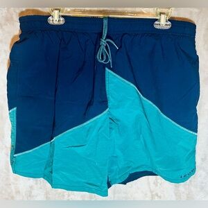 Men’s IZOD Colorblock Swim Trunks / Board Shorts - Navy & Teal - Mesh - Size L